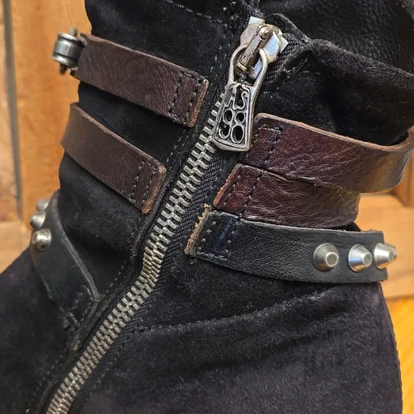 SALE!! A.S.98 CHESTER Black Sueded Leather Short Boots - Picture 11 of 14